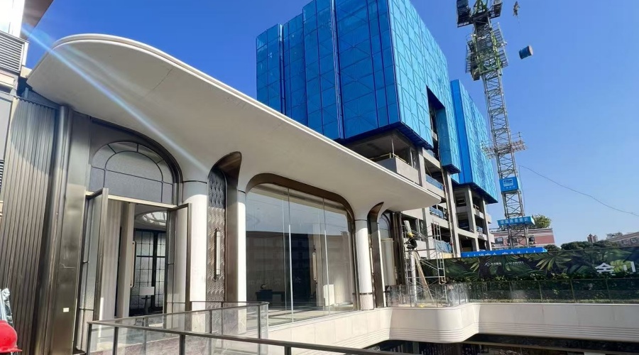 福建江灣道售樓部水磨石UHPC柱子造型工程案例 福建江灣道售樓部水磨石UHPC柱子造型工程案例